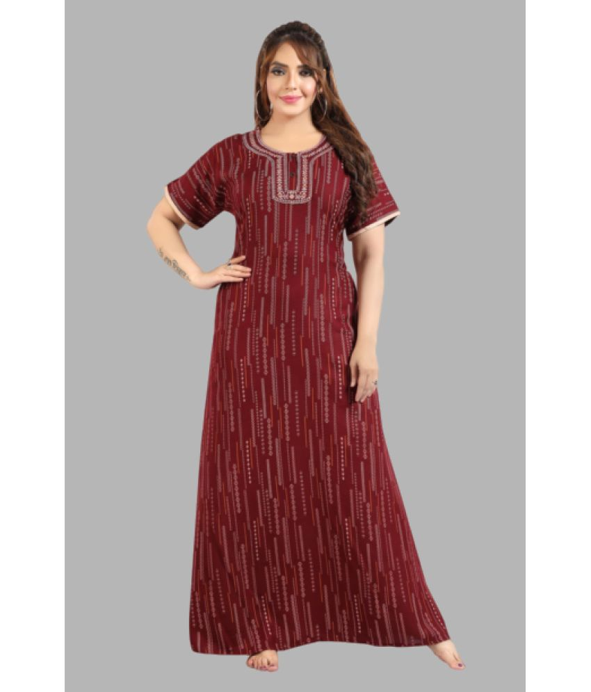     			BAILEY SELLS Maroon Cotton Women's Nightwear Nightsuit Sets ( Pack of 1 )