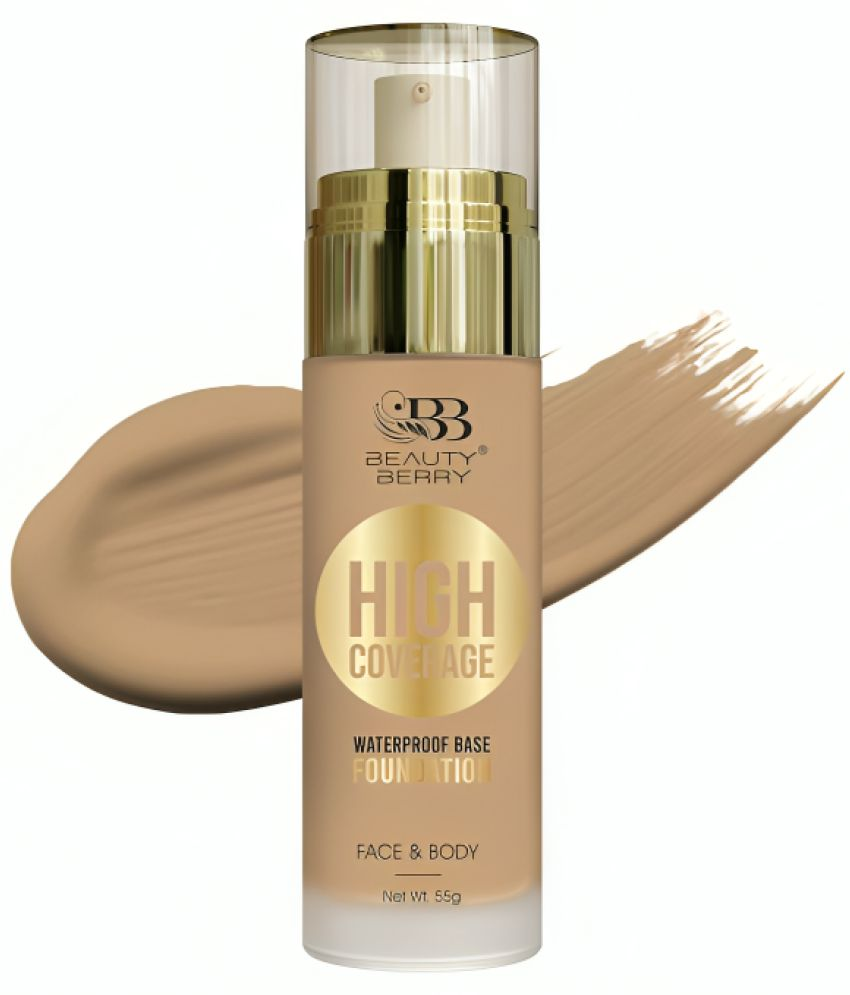     			Beauty Berry Ultra Matte Hd High Definition Liquid Full Coverage Foundation For All Skin Type, Medium Beige, (Pack of 1)