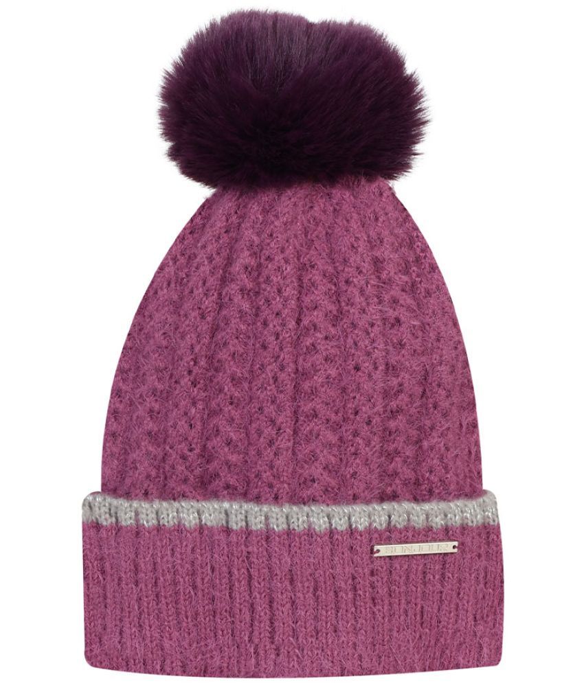     			Bonjour Retail Purple Woollen Women's Cap ( Pack of 1 )