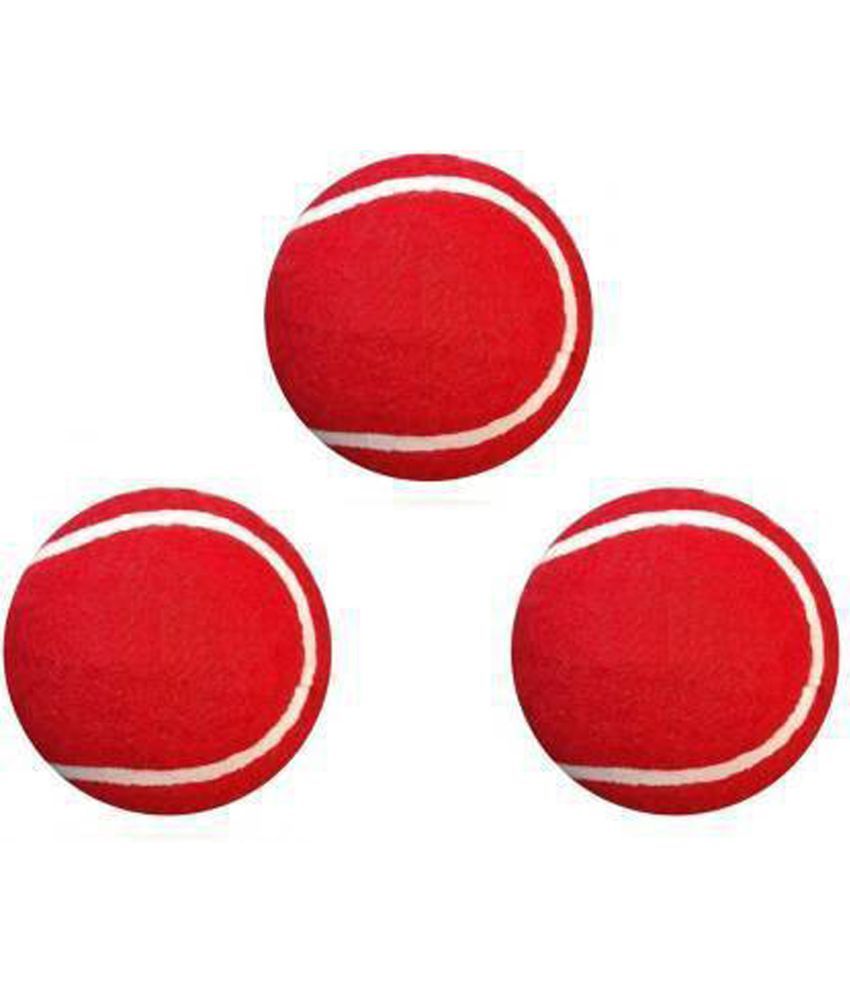     			EmmEmm Red Rubber Cricket Ball ( Pack of 3 )