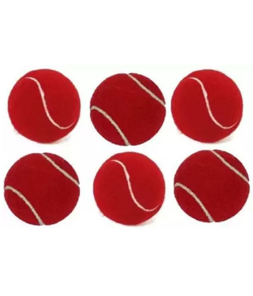     			EmmEmm Red Rubber Cricket Ball ( Pack of 6 )