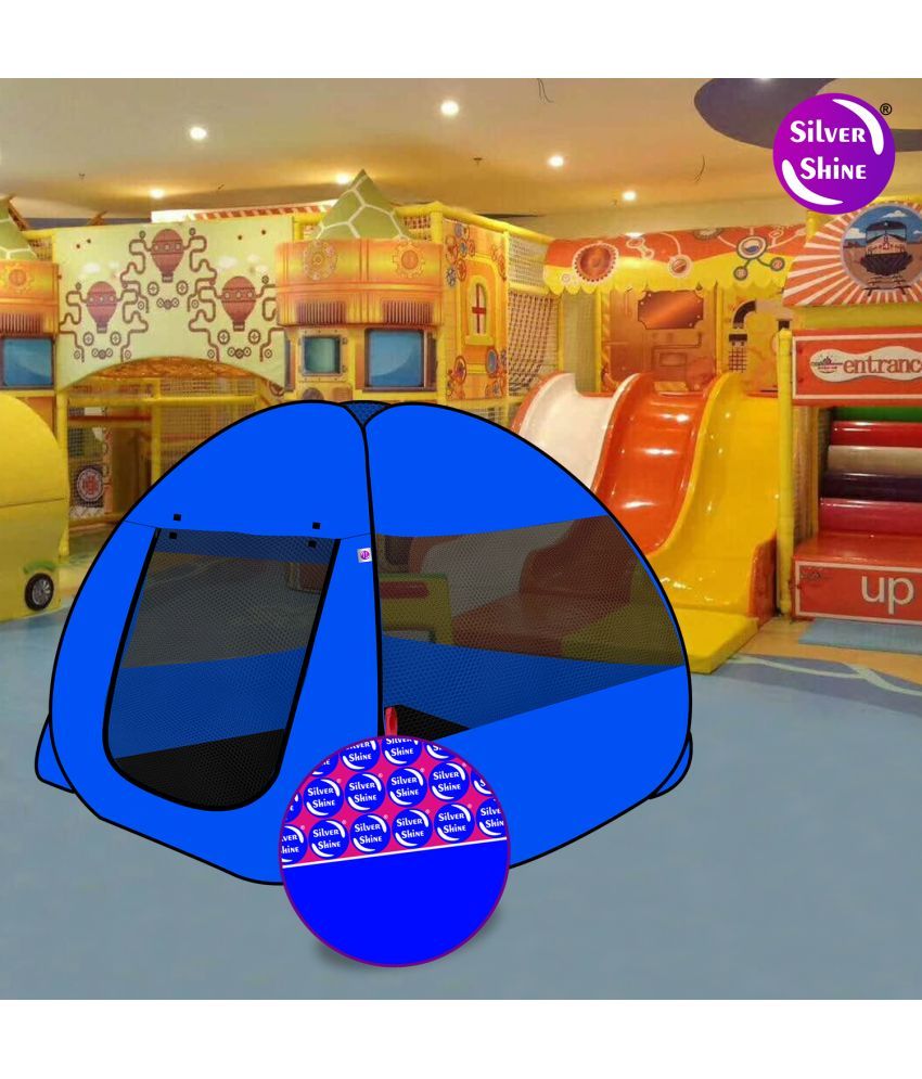     			Foldable Blue Patterns Popup Kids Play Tent House