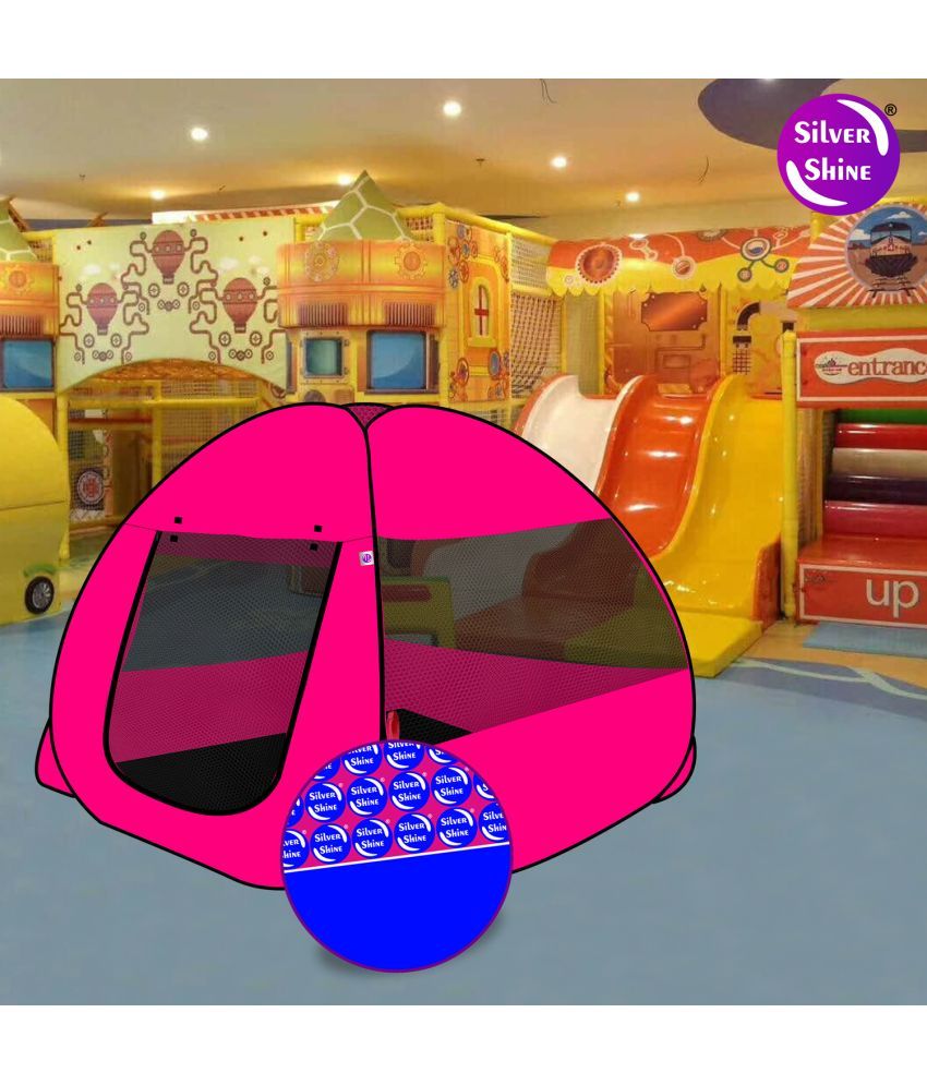     			Foldable Pink Patterns Popup Kids Play Tent House