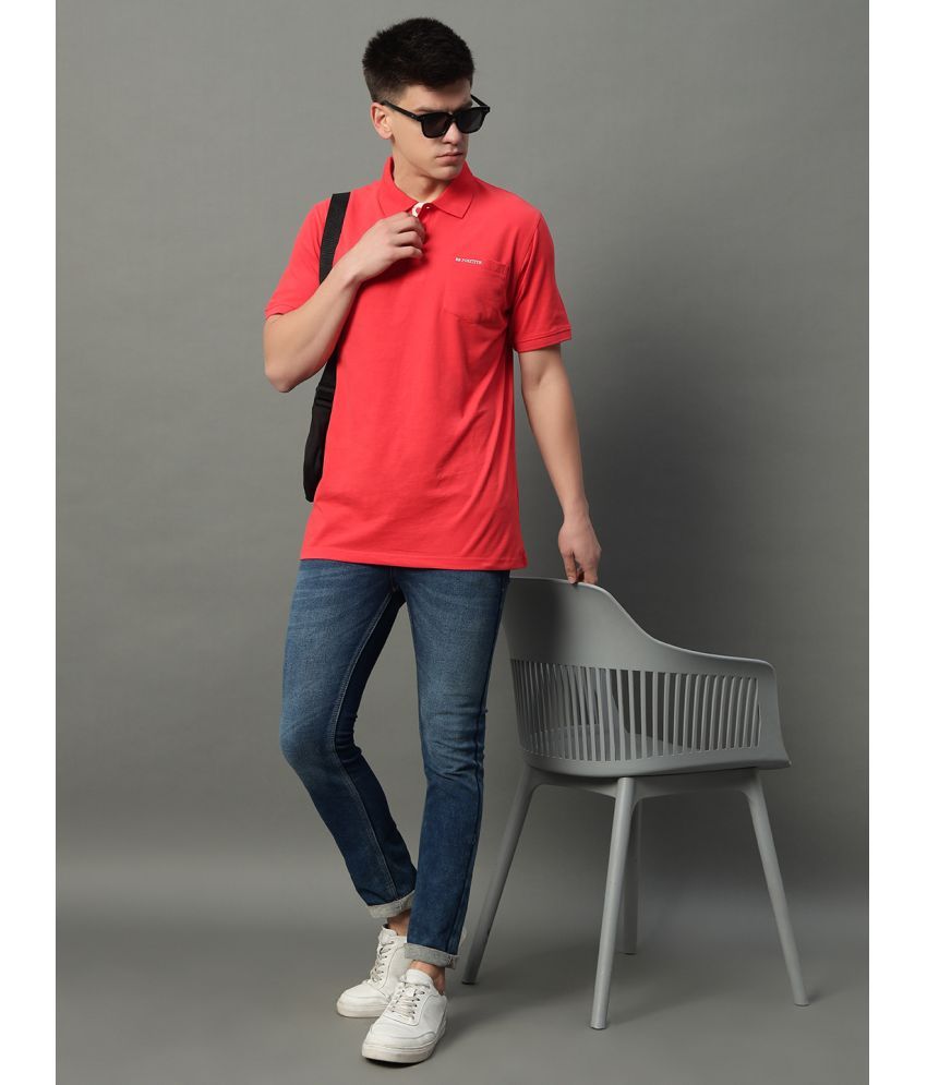     			GET GOLF Pack of 1 Cotton Blend Regular Fit Solid Half Sleeves Men's Polo T Shirt ( Red )