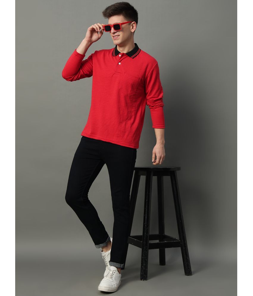     			GET GOLF Pack of 1 Cotton Blend Regular Fit Checks Full Sleeves Men's Polo T Shirt ( Red )