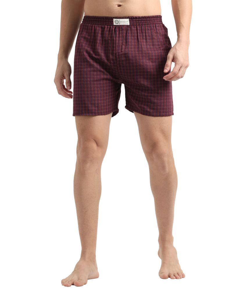     			HETIRES Pack of 1 Cotton Blend Boxers For Men's ( Maroon )