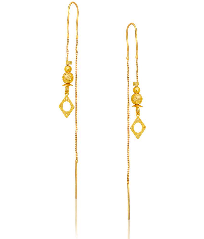     			LUV FASHION Golden Ear Chain Earrings ( Pack of 1 )