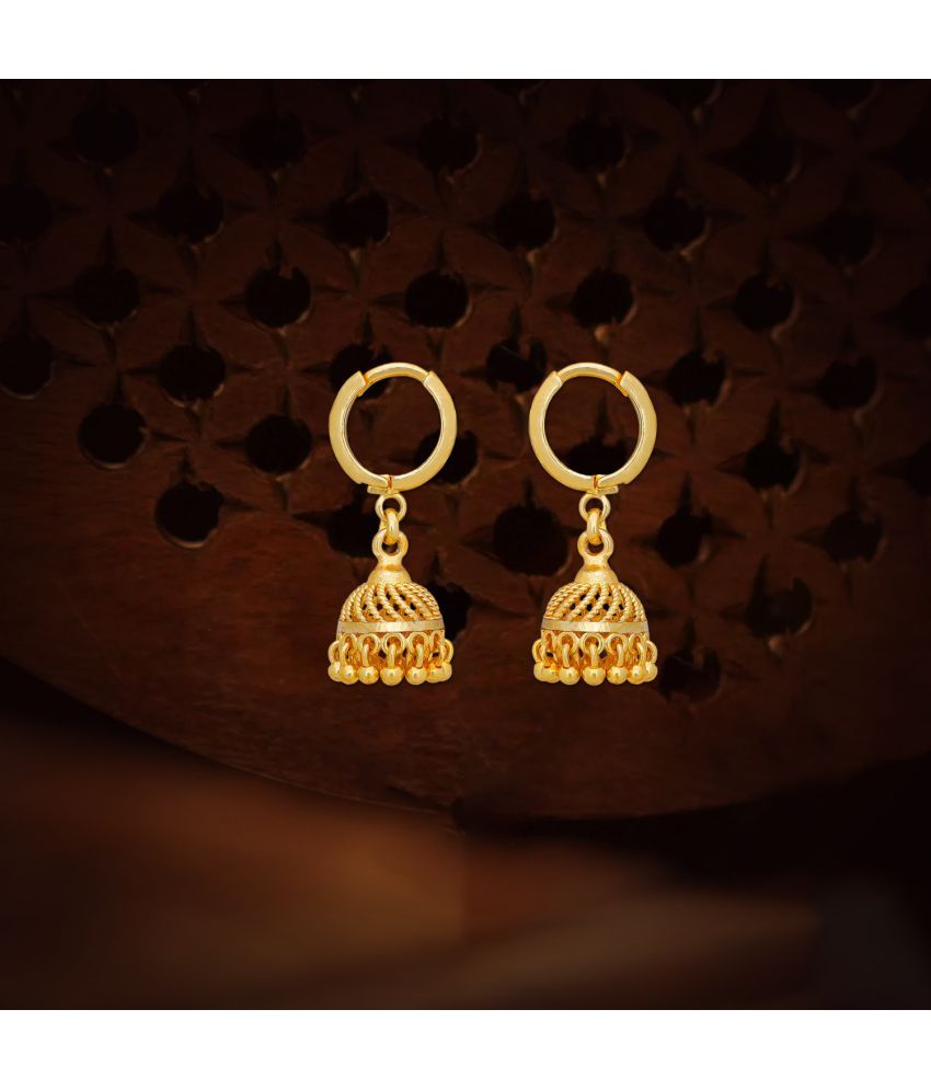     			LUV FASHION Golden Jhumki Earrings ( Pack of 1 )