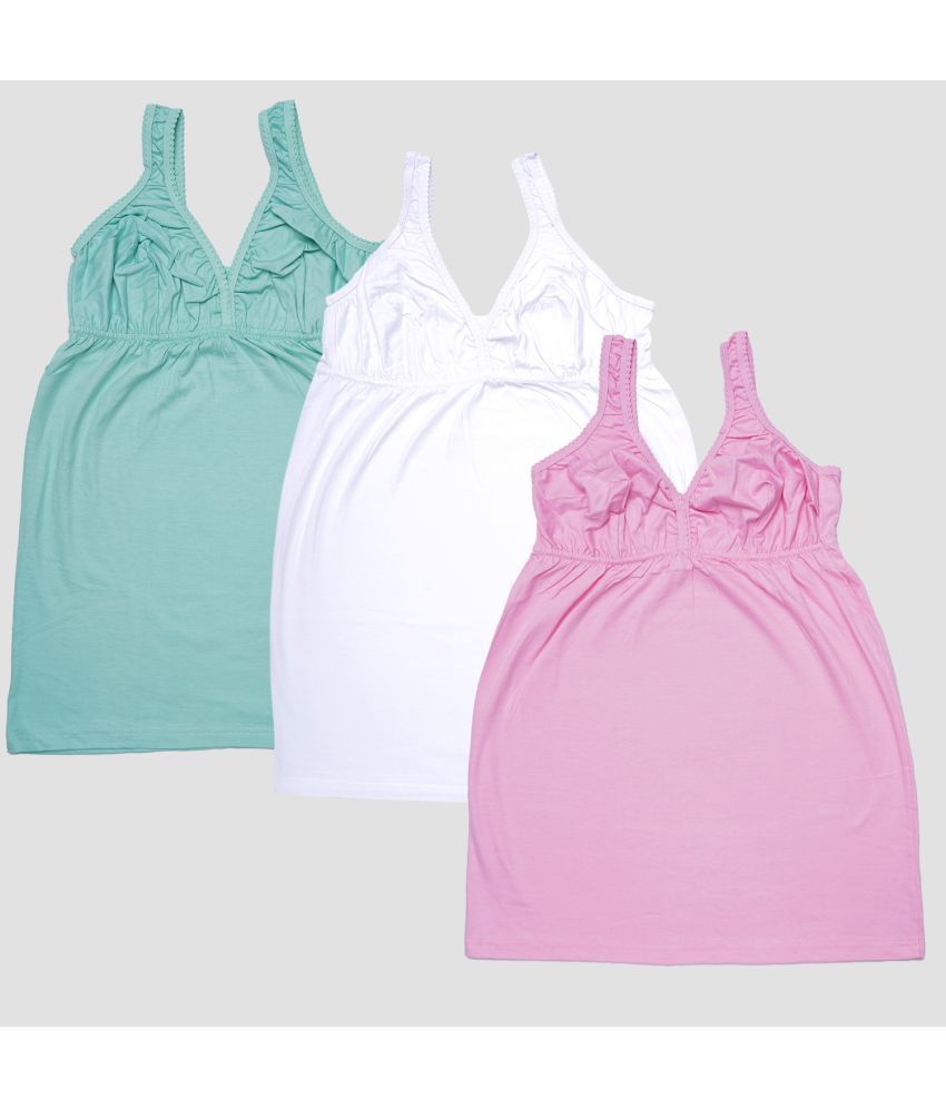     			MYLSA Pack of 3 Camisole With Bra Cotton Camisoles ( Green )