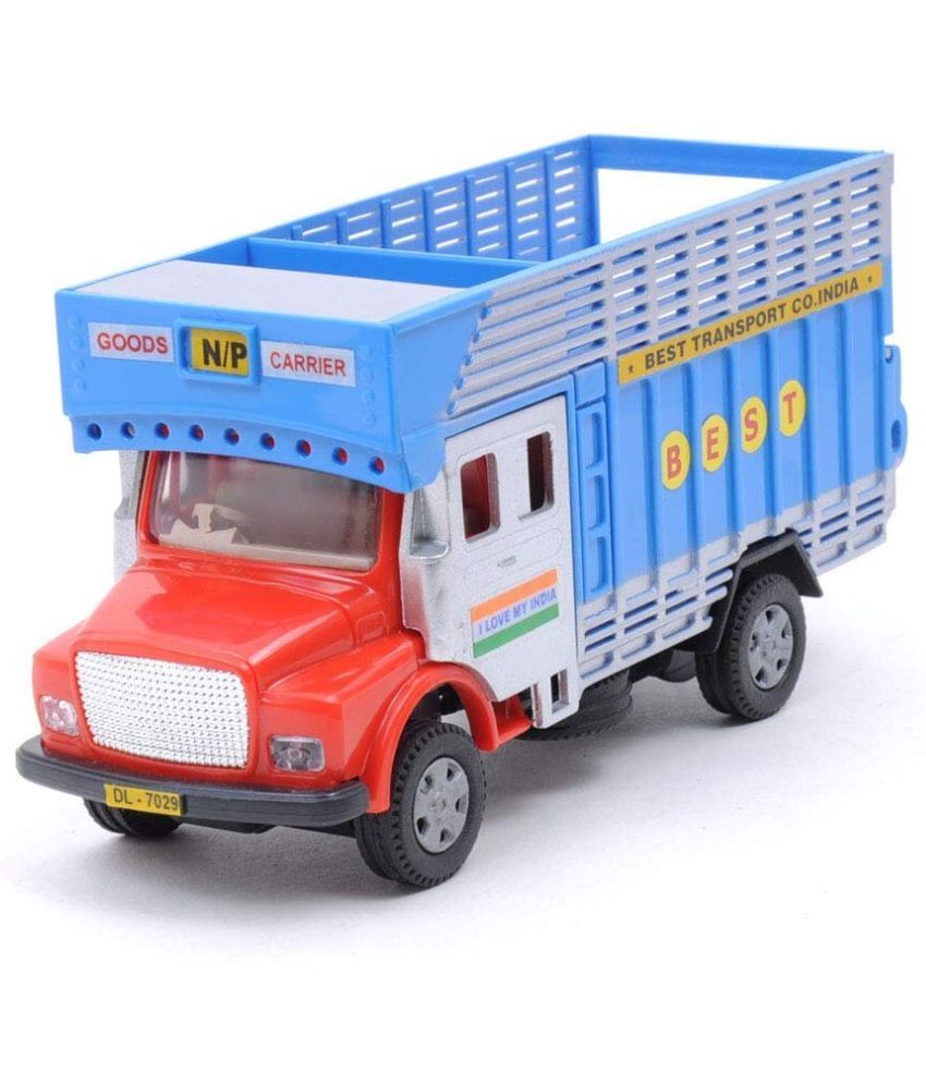     			Pull Back Public Truck Toy with Openable Tail Lid, Miniature Scaled Model of Goods Carrier Transport Truck (Multicolor)