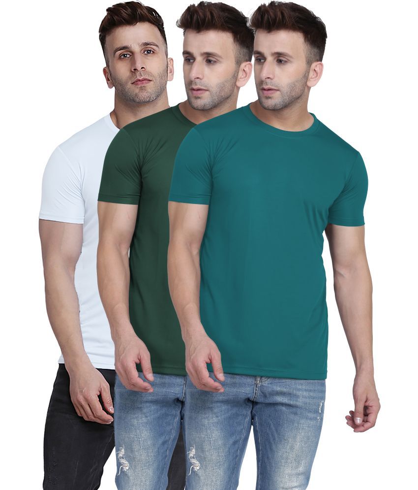     			TQH Polyester Slim Fit Solid Half Sleeves Men's Round T-Shirt - Multicolor13 ( Pack of 1 )