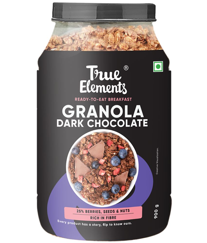     			True Elements Crunchy Granola Dark Chocolate - 23% Berries, Seeds & Almonds 900g (Pack of 1)