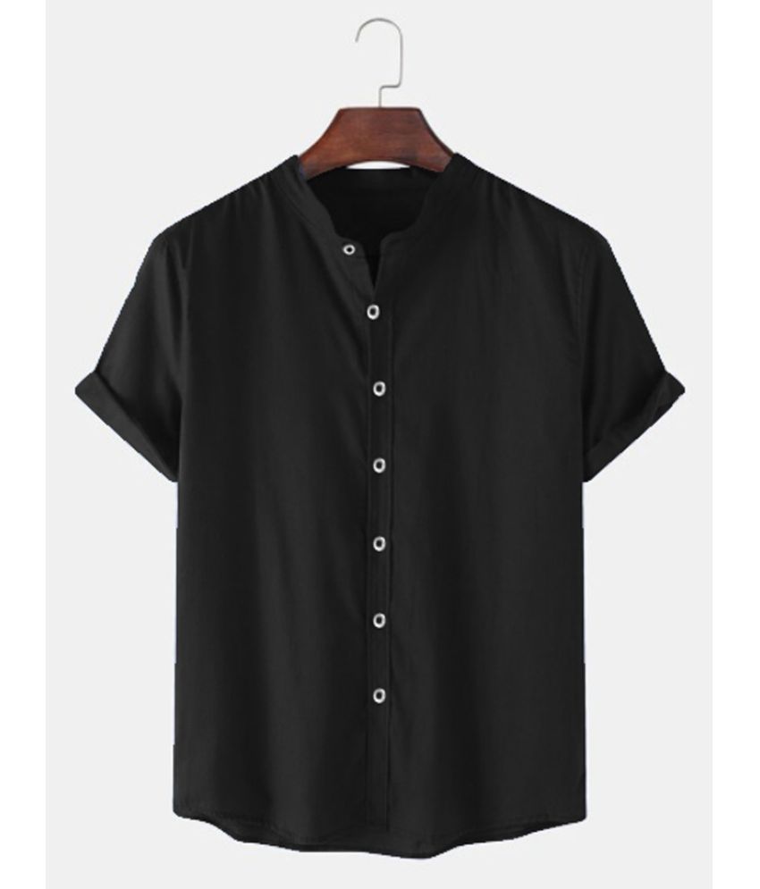     			Try This Cotton Blend Regular Fit Solids Half Sleeves Men's Casual Shirt - Black ( Pack of 1 )