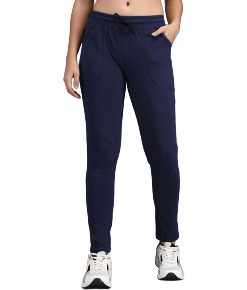     			MULTIWA Blue Cotton Blend Women's Gym Trackpants ( Pack of 1 )