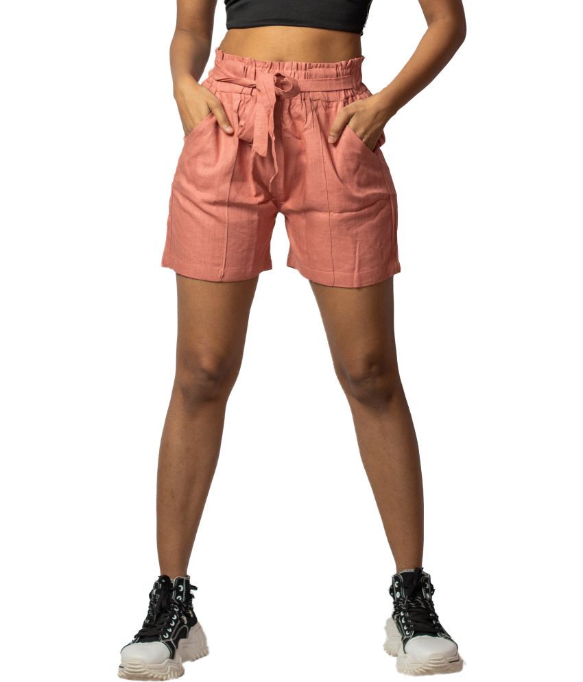     			MULTIWA Cotton Blend Hot Pants - Pink