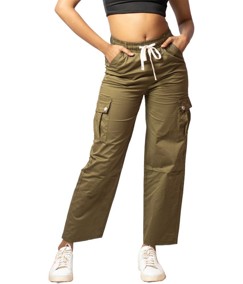     			MULTIWA Pack of 1 Cotton Blend Slim Women's Cargo Pants ( Green )