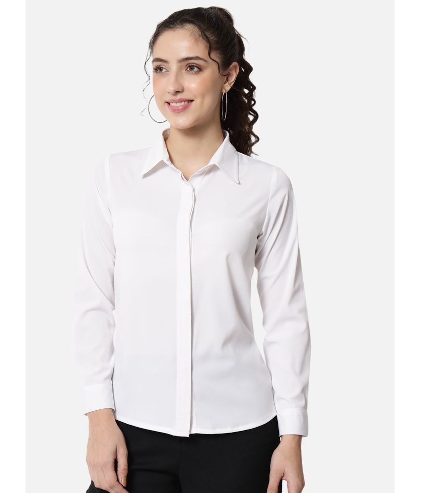     			OTIRA White Poly Crepe Shirt - Pack of 1