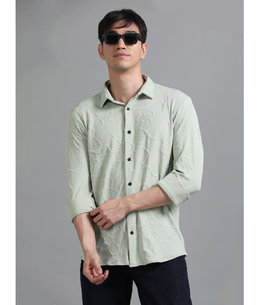     			Paul Street Polyester Relaxed Fit Self Design Full Sleeves Men's Casual Shirt - Green ( Pack of 1 )