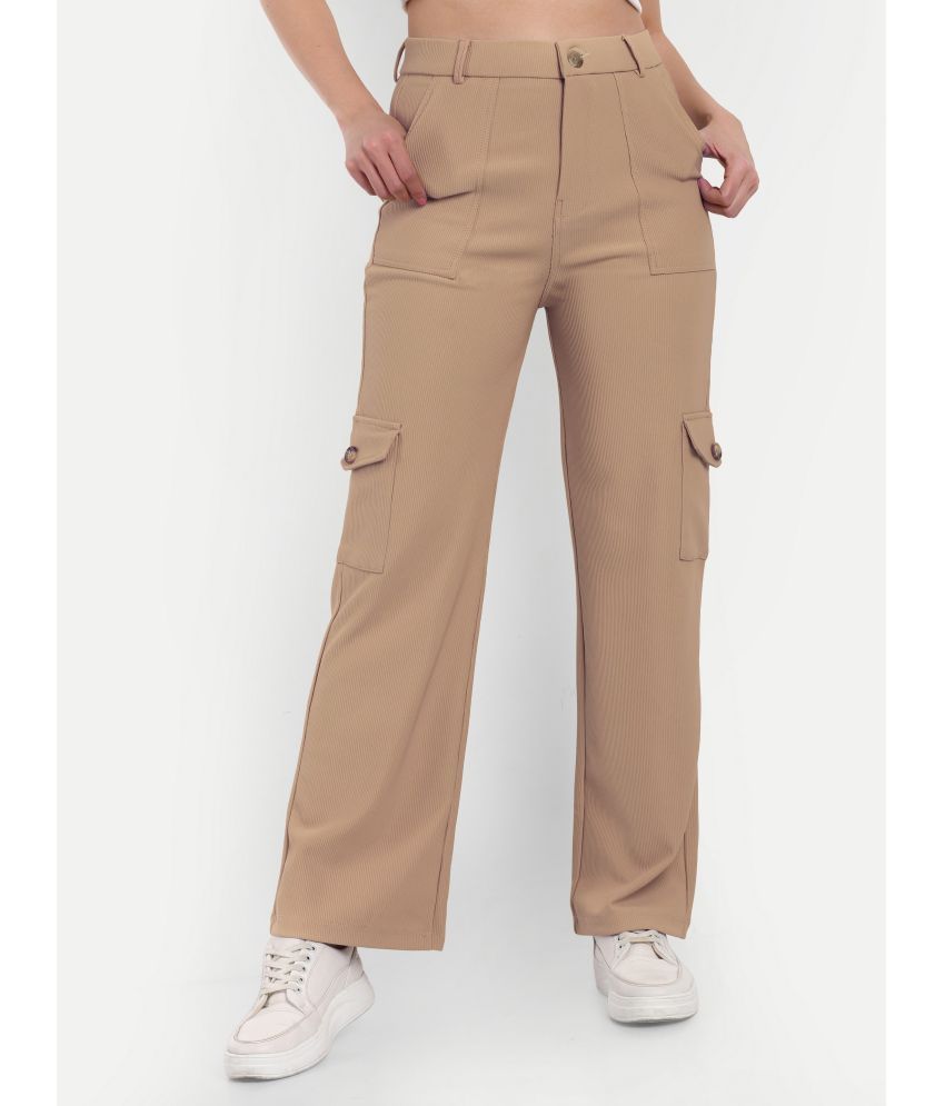     			Broadstar Pack of 1 Corduroy Straight Women's Cargo Pants ( Beige )