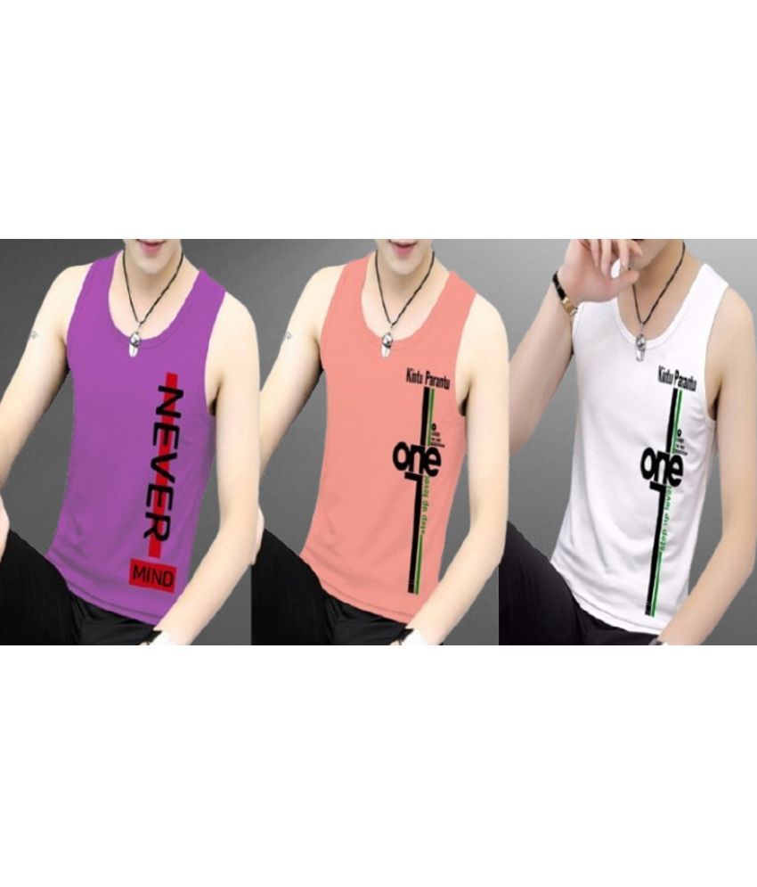     			Kintu Parantu Pack of 3 Polyester Gym Vest For Men ( Multicolor9 )