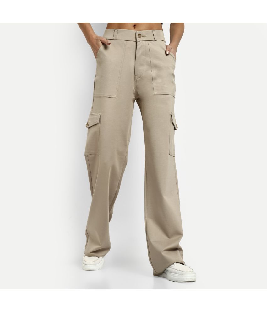     			Broadstar Pack of 1 Rayon Straight Women's Cargo Pants ( Beige )