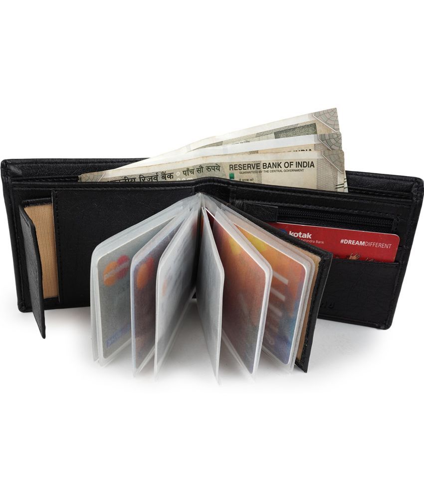     			Classic World PU Printed Men's RFID Wallet With 10 Slots For Card ( Black , Pack of 1 )