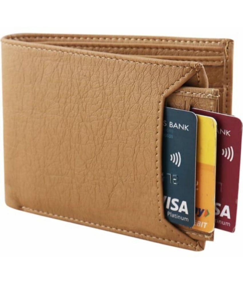     			Classic World PU Printed Men's RFID Wallet With 10 Slots For Card ( Beige , Pack of 1 )