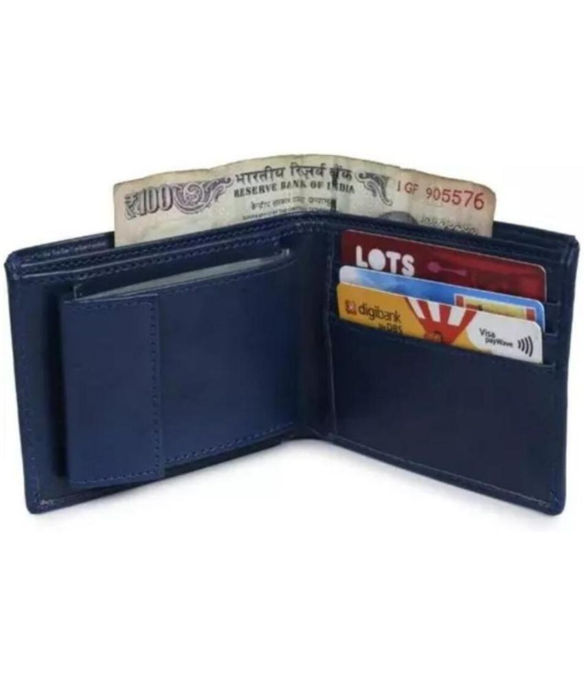     			Classic World PU Printed Men's RFID Wallet With 10 Slots For Card ( Blue , Pack of 1 )