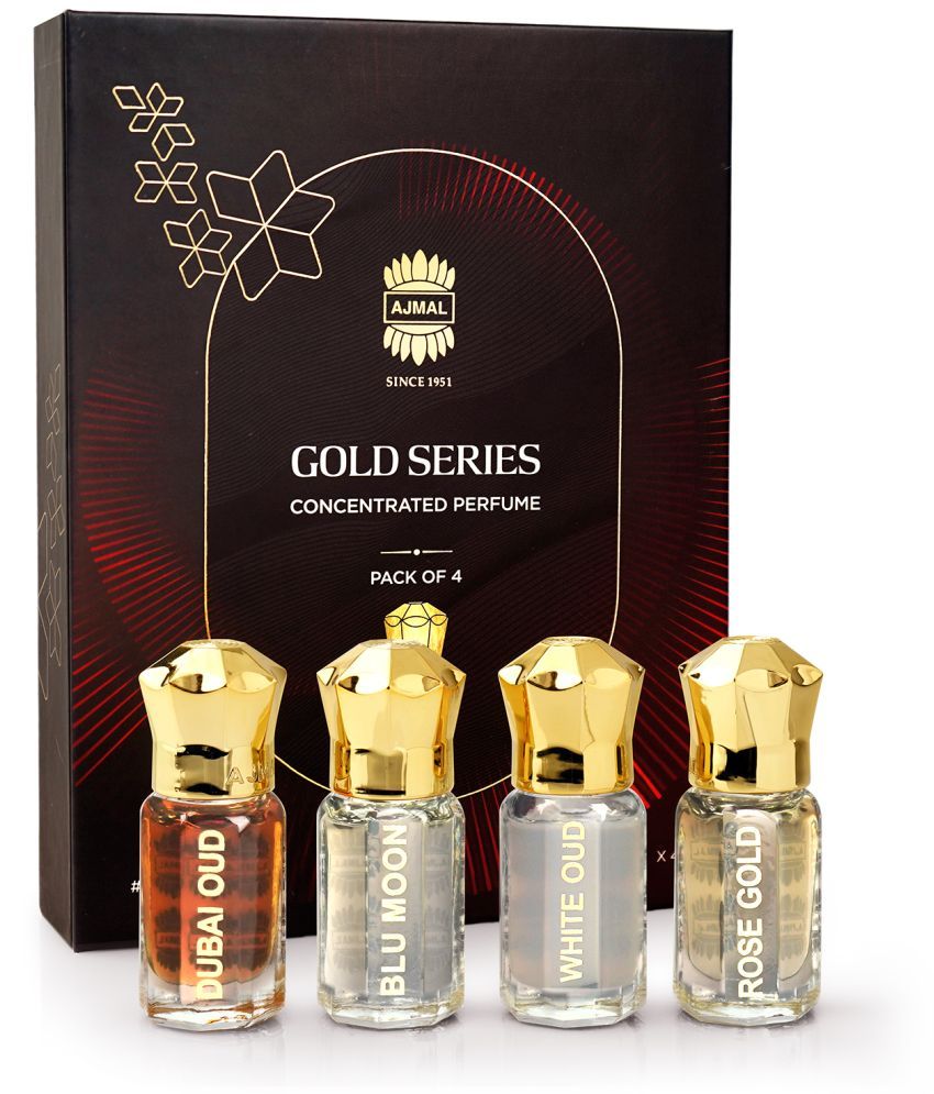     			Ajmal Gold Series Concentrated Perfume Unisex Gift Set for Men & Women Pack of 4 - 5ML each