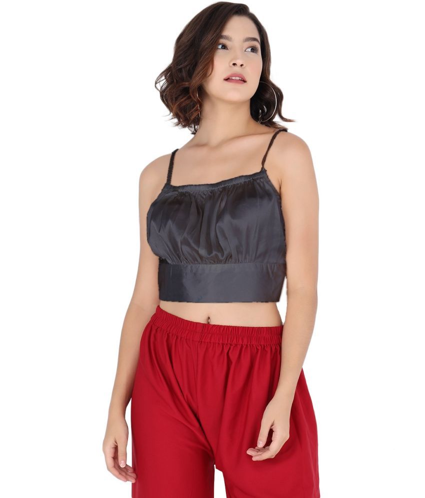     			Kulfi Black Cotton Blend Women's Crop Top ( Pack of 1 )