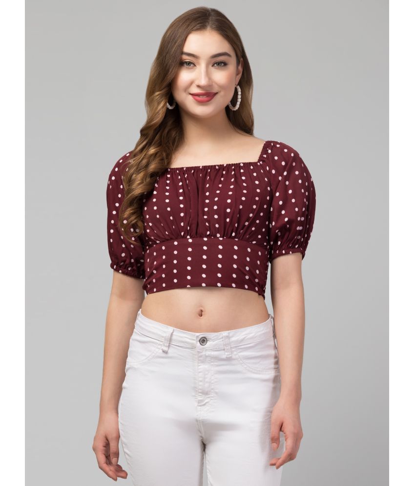     			Kulfi Maroon Crepe Women's Crop Top ( Pack of 1 )