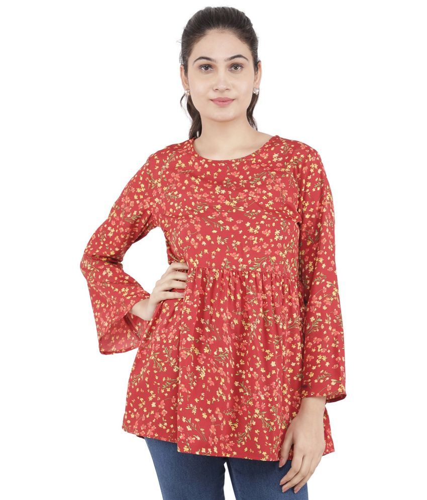     			Kulfi Red Polyester Women's Empire Top ( Pack of 1 )