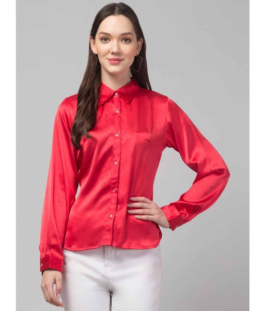     			Kulfi Red Satin Women's Regular Top ( Pack of 1 )