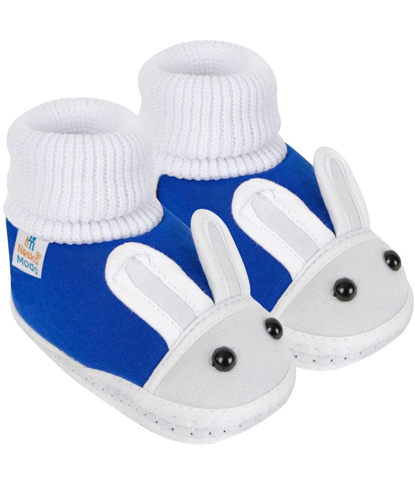     			Neska Moda - Blue Booties For Baby Boy & Baby Girl 12-18 Months ( Pack of 1 )