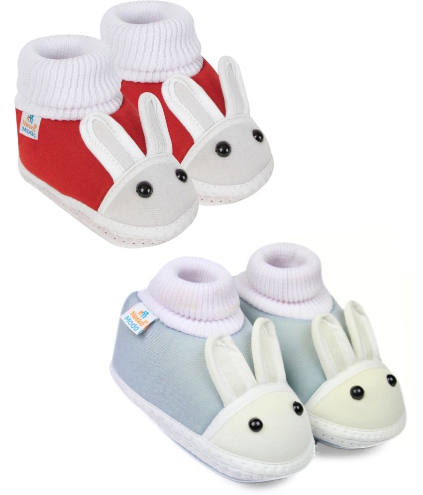     			Neska Moda - MultiColor  Booties For Baby Boy & Baby Girl 6-12 Months ( Pack of 2 )