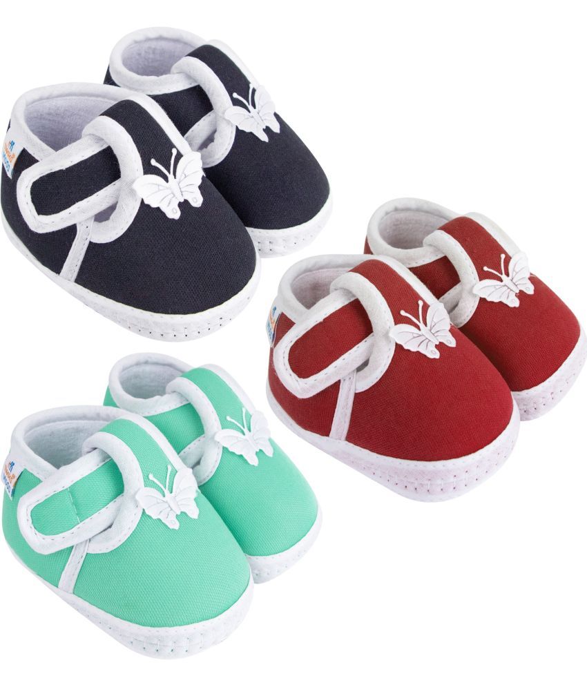     			Neska Moda - MultiColor  Booties For Baby Boy & Baby Girl 6-12 Months ( Pack of 3 )