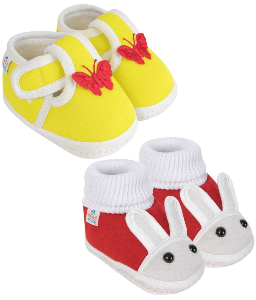     			Neska Moda - MultiColor  Booties For Baby Boy & Baby Girl 6-12 Months ( Pack of 2 )