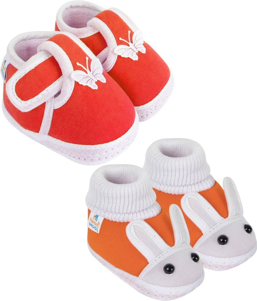     			Neska Moda - MultiColor  Booties For Baby Boy & Baby Girl 6-12 Months ( Pack of 2 )