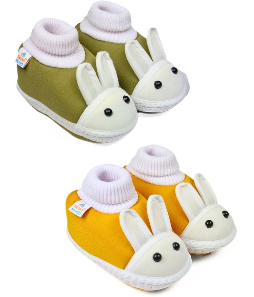     			Neska Moda - MultiColor  Booties For Baby Boy & Baby Girl 6-12 Months ( Pack of 2 )