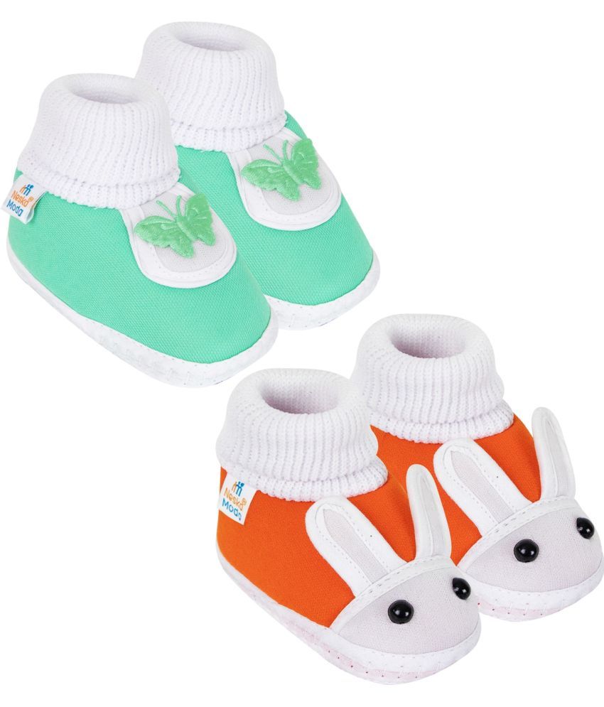     			Neska Moda - MultiColor  Booties For Baby Boy & Baby Girl 0-6 Months ( Pack of 2 )