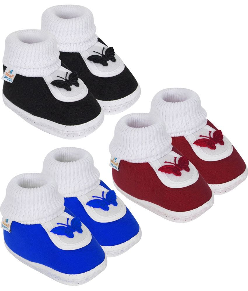     			Neska Moda - MultiColor  Booties For Baby Boy & Baby Girl 0-6 Months ( Pack of 3 )