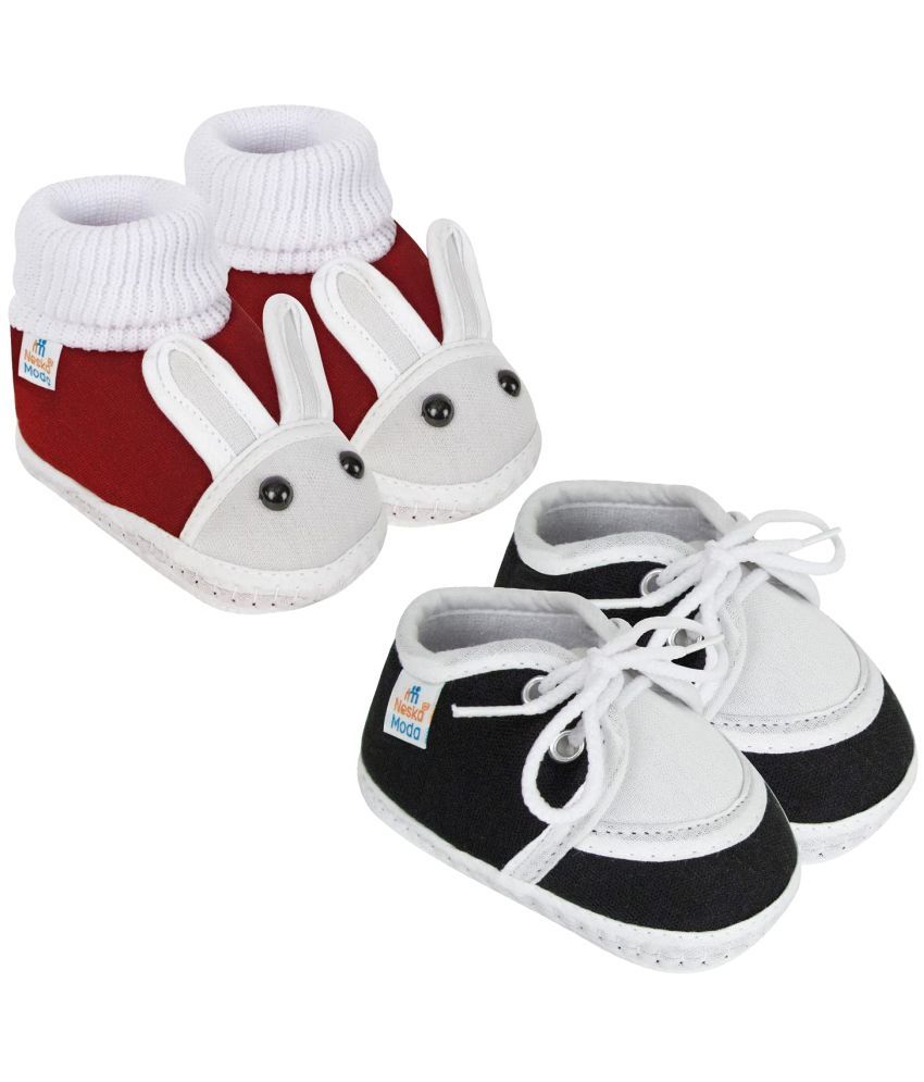     			Neska Moda - MultiColor  Booties For Baby Boy & Baby Girl 0-6 Months ( Pack of 2 )