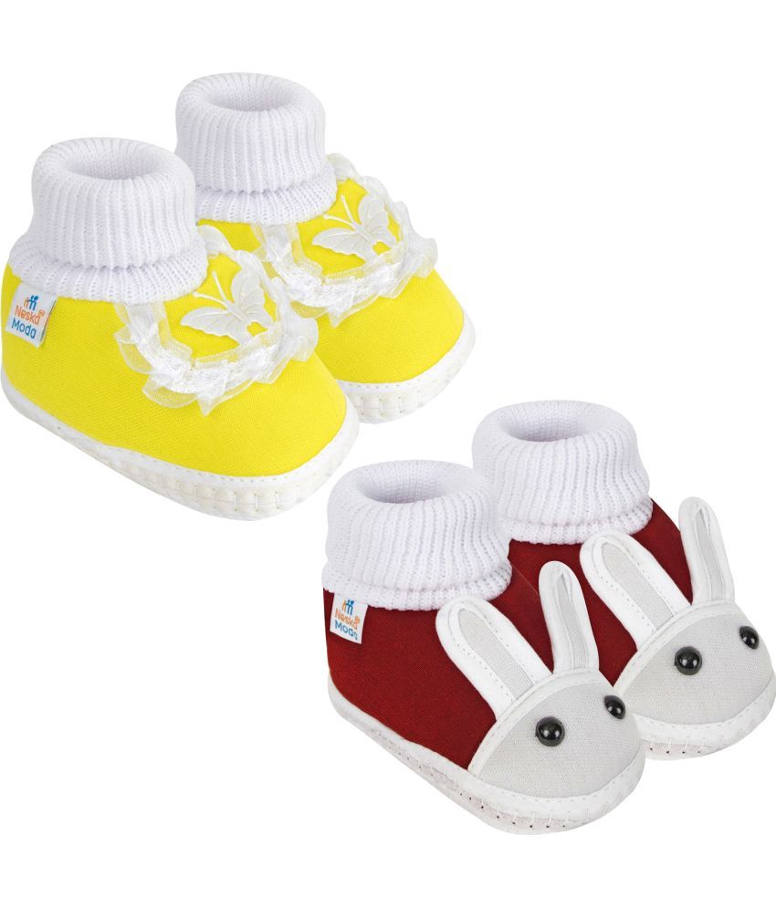     			Neska Moda - MultiColor  Booties For Baby Boy & Baby Girl 0-6 Months ( Pack of 2 )