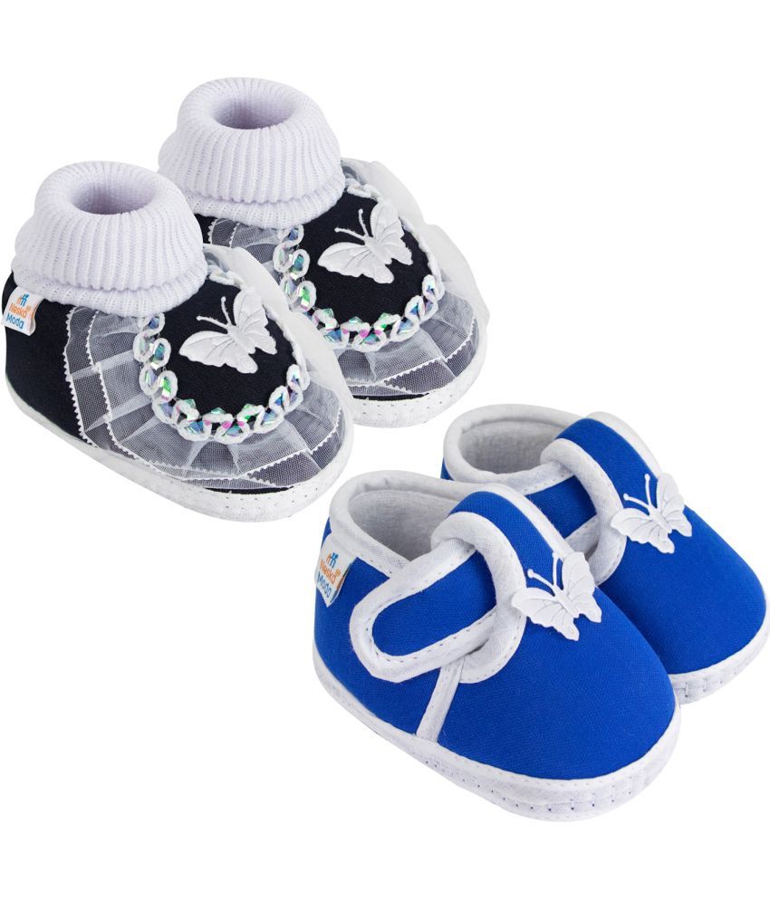     			Neska Moda - MultiColor  Booties For Baby Boy & Baby Girl 6-12 Months ( Pack of 2 )