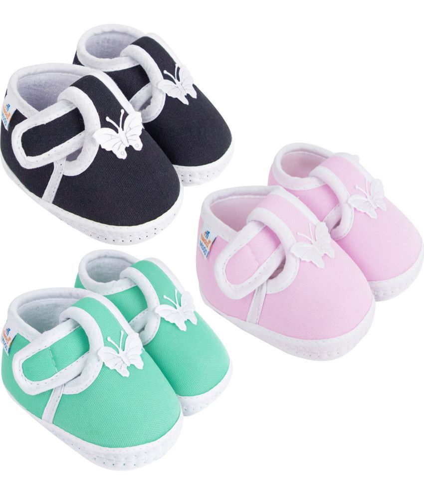     			Neska Moda - MultiColor  Booties For Baby Boy & Baby Girl 6-12 Months ( Pack of 3 )