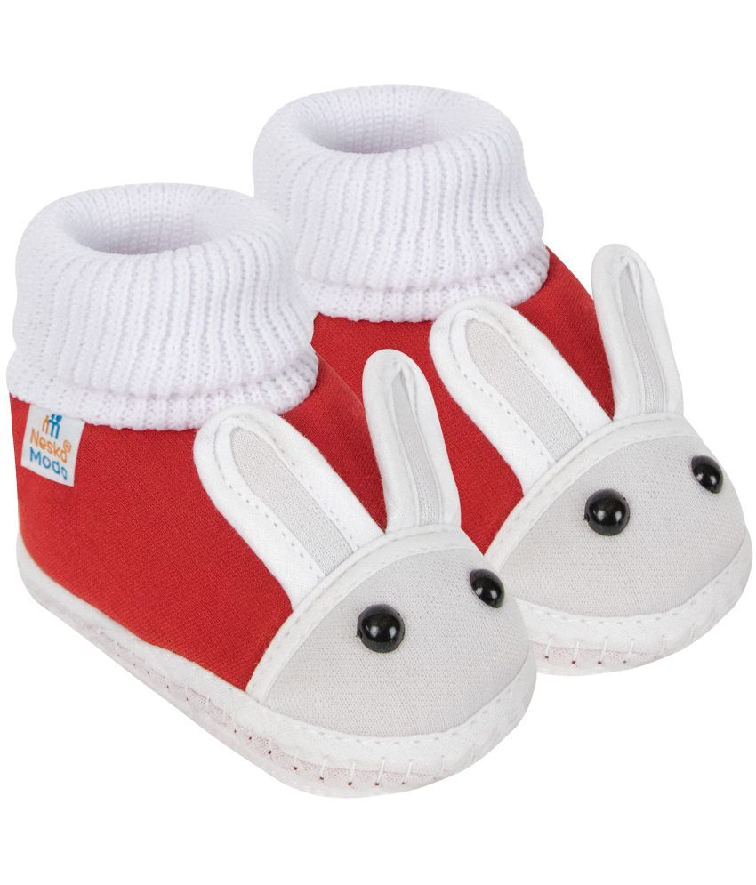     			Neska Moda - Red Booties For Baby Boy & Baby Girl 0-6 Months ( Pack of 1 )