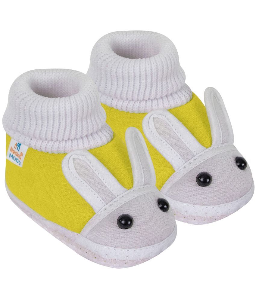     			Neska Moda - Yellow Booties For Baby Boy & Baby Girl 12-18 Months ( Pack of 1 )