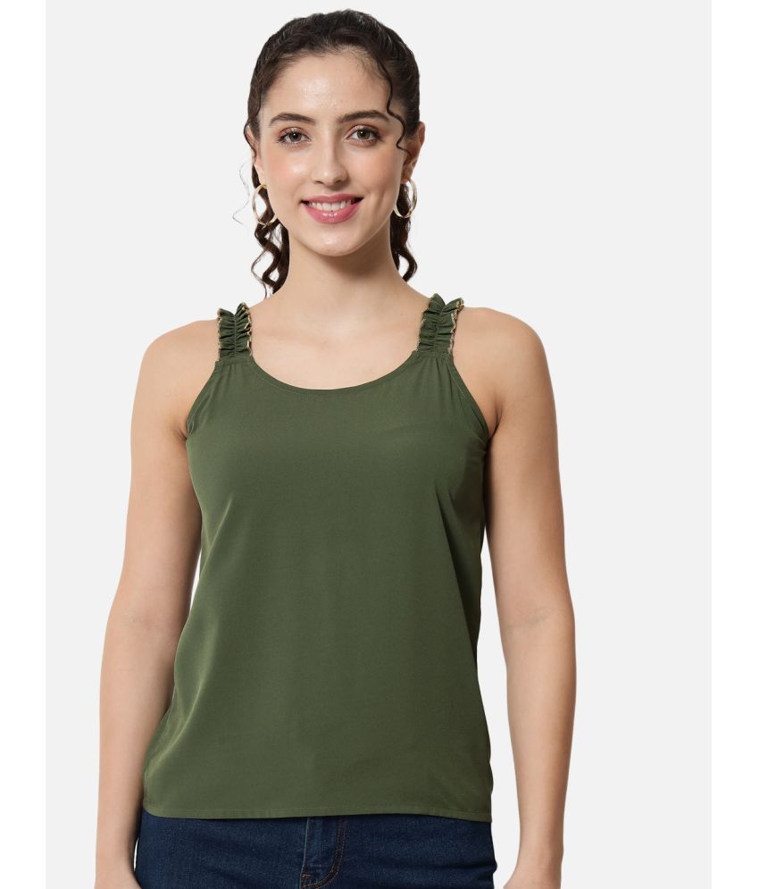     			OTIRA Olive Crepe Women's Regular Top ( Pack of 1 )