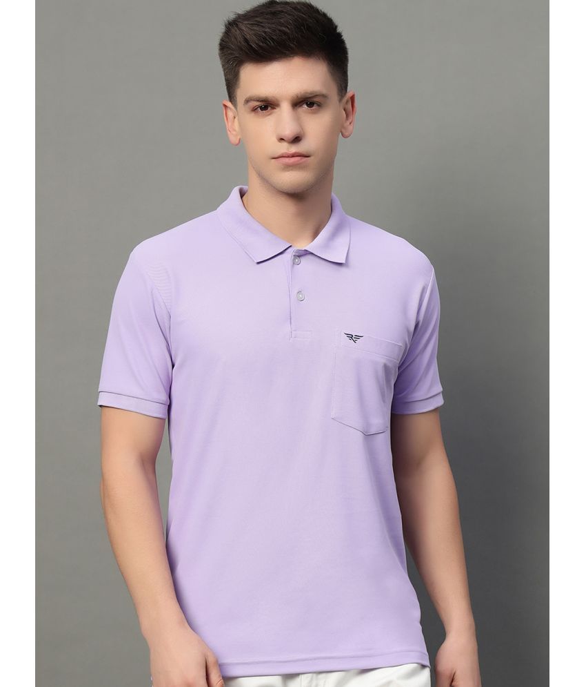     			Riss Pack of 1 Cotton Blend Regular Fit Solid Half Sleeves Men's Polo T Shirt ( Purple )