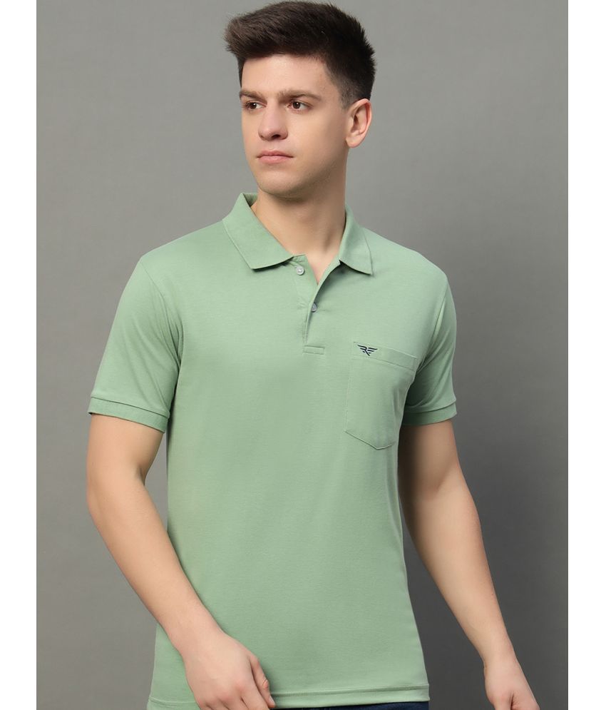     			Riss Pack of 1 Cotton Blend Regular Fit Solid Half Sleeves Men's Polo T Shirt ( Sea Green )